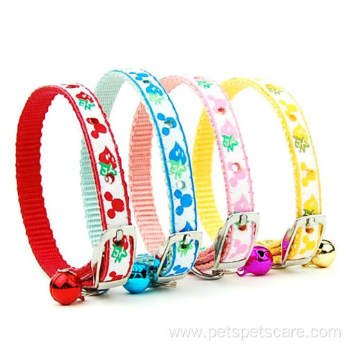 Floral Printing Luxury Small Nylon Pet Cat Collar